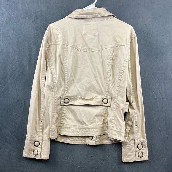 Vintage AMI Snap Button Trucker Jacket Women's XL Oversized Buttons Adjustable - Picture 2 of 7